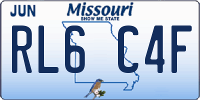MO license plate RL6C4F