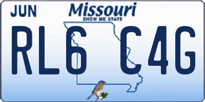 MO license plate RL6C4G