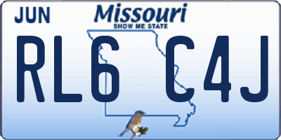 MO license plate RL6C4J