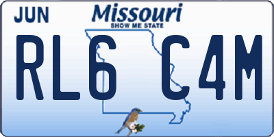 MO license plate RL6C4M