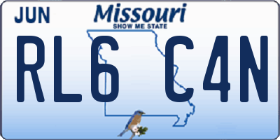MO license plate RL6C4N