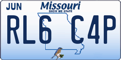 MO license plate RL6C4P