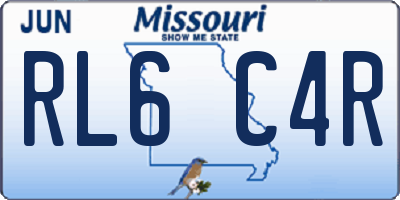 MO license plate RL6C4R