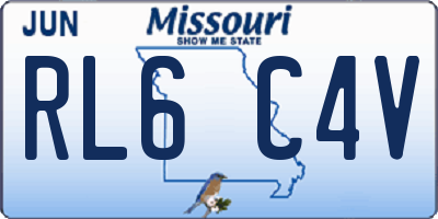 MO license plate RL6C4V