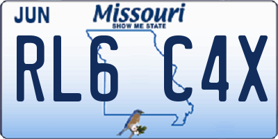 MO license plate RL6C4X