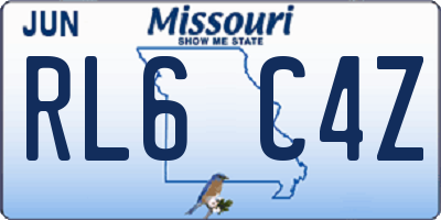 MO license plate RL6C4Z