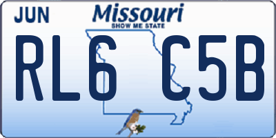 MO license plate RL6C5B