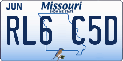 MO license plate RL6C5D