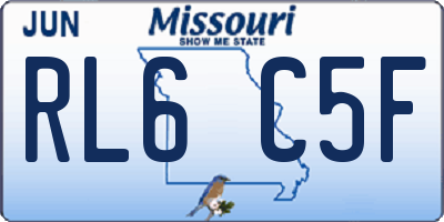 MO license plate RL6C5F