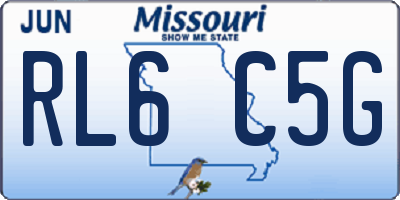MO license plate RL6C5G