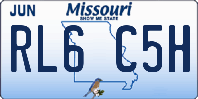 MO license plate RL6C5H