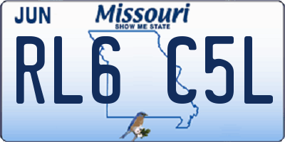 MO license plate RL6C5L