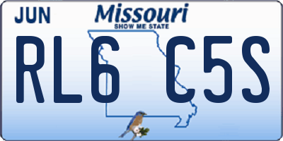 MO license plate RL6C5S