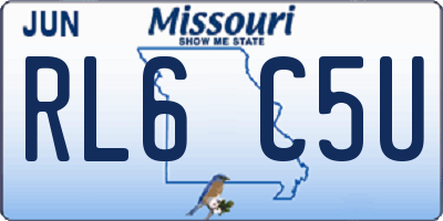 MO license plate RL6C5U