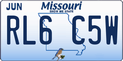 MO license plate RL6C5W