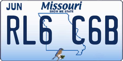 MO license plate RL6C6B