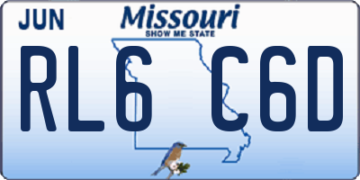 MO license plate RL6C6D
