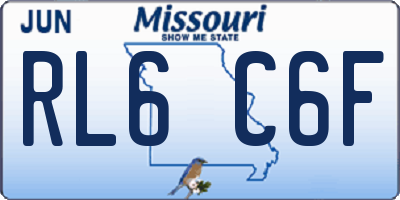 MO license plate RL6C6F