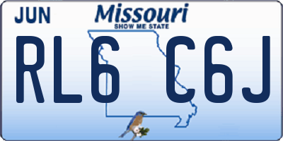 MO license plate RL6C6J