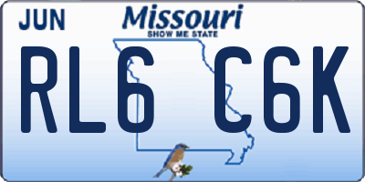 MO license plate RL6C6K