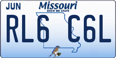 MO license plate RL6C6L