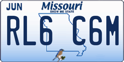 MO license plate RL6C6M