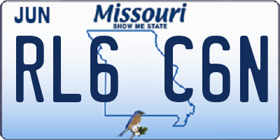 MO license plate RL6C6N