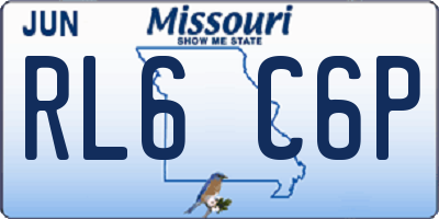 MO license plate RL6C6P