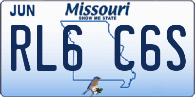 MO license plate RL6C6S