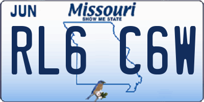 MO license plate RL6C6W