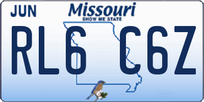 MO license plate RL6C6Z
