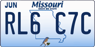MO license plate RL6C7C
