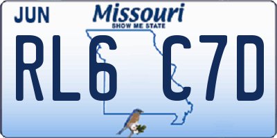 MO license plate RL6C7D