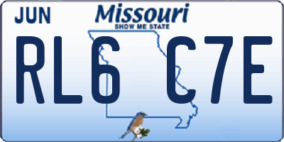 MO license plate RL6C7E