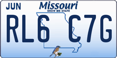 MO license plate RL6C7G