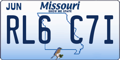 MO license plate RL6C7I