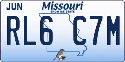 MO license plate RL6C7M