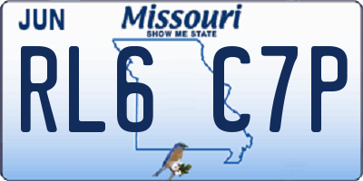 MO license plate RL6C7P