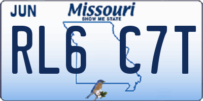 MO license plate RL6C7T