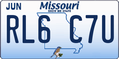 MO license plate RL6C7U