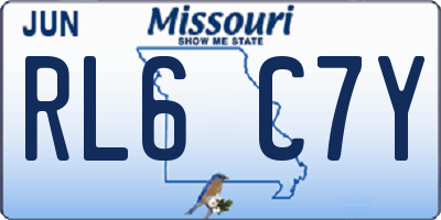 MO license plate RL6C7Y