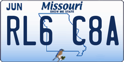 MO license plate RL6C8A