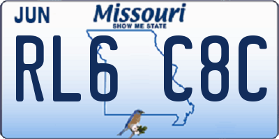 MO license plate RL6C8C