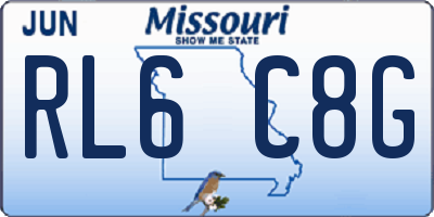 MO license plate RL6C8G