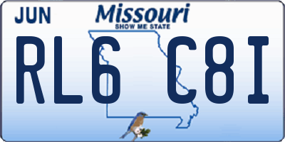 MO license plate RL6C8I