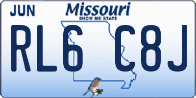 MO license plate RL6C8J