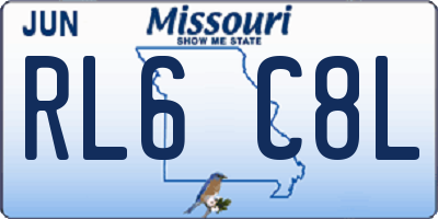 MO license plate RL6C8L