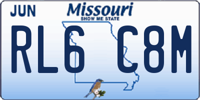 MO license plate RL6C8M