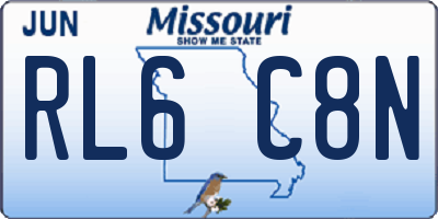 MO license plate RL6C8N
