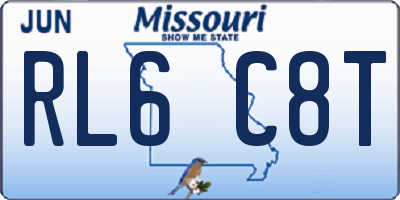 MO license plate RL6C8T